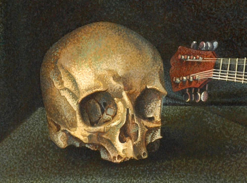 Skull with Italian Mandolin